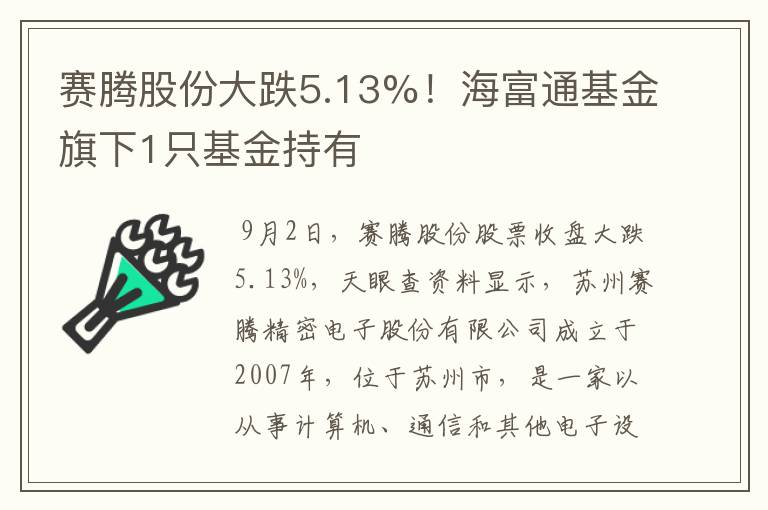 赛腾股份大跌5.13%！海富通基金旗下1只基金持有