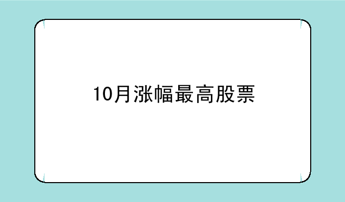 10月涨幅最高股票