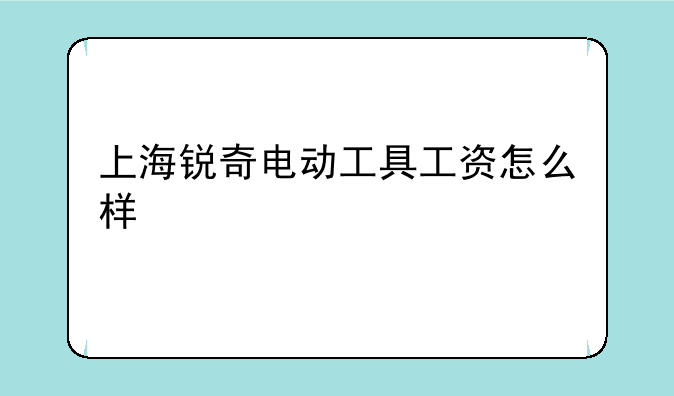 上海锐奇电动工具工资怎么样