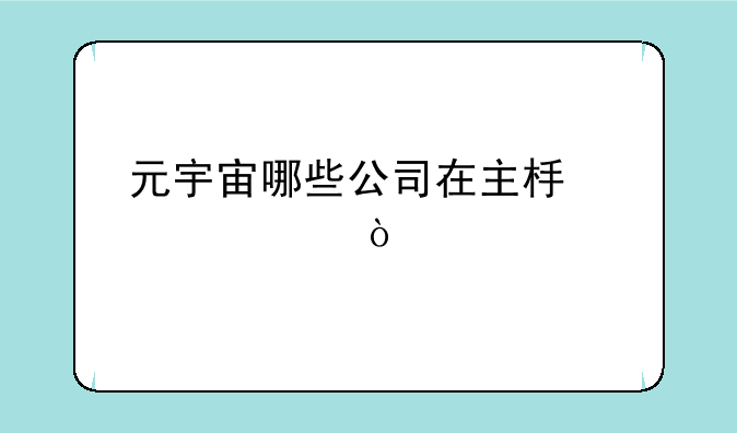 元宇宙哪些公司在主板上市？