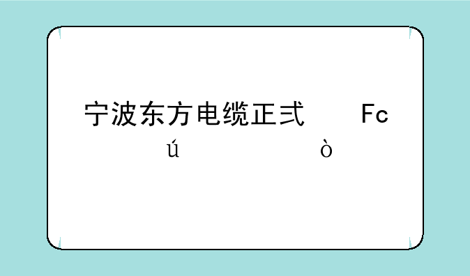 宁波东方电缆正式员工待遇？