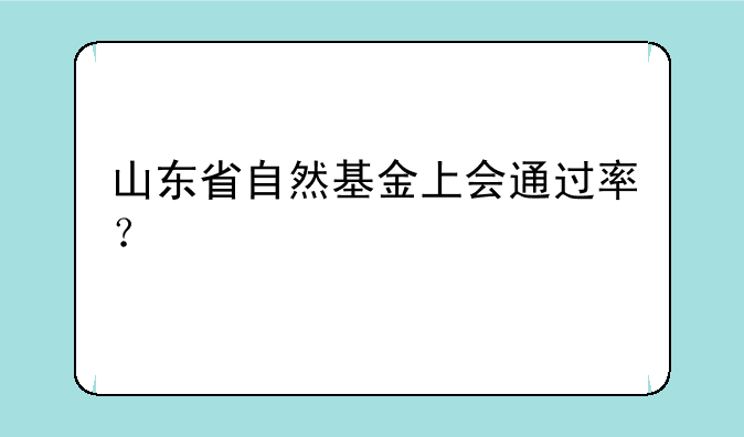 山东省自然基金上会通过率？