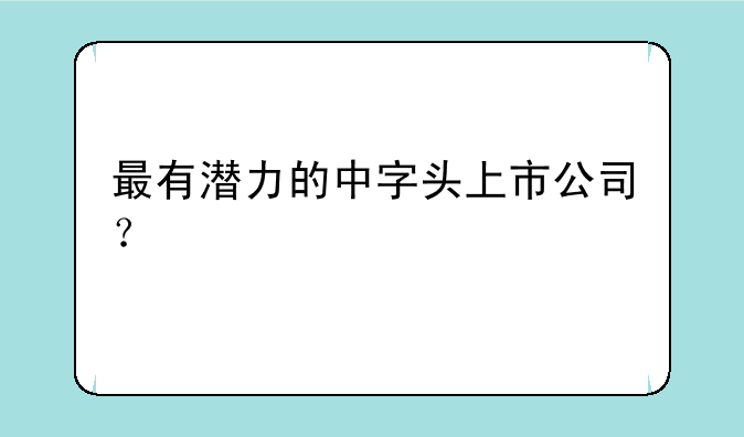 最有潜力的中字头上市公司？