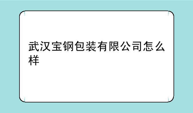 武汉宝钢包装有限公司怎么样