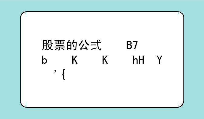 股票的公式名称是什么意思？