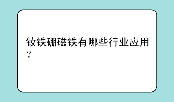 钕铁硼磁铁有哪些行业应用？