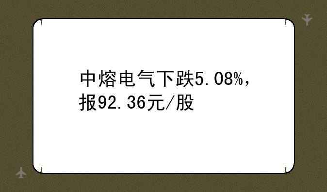 中熔电气下跌5.08%，报92.36元/股