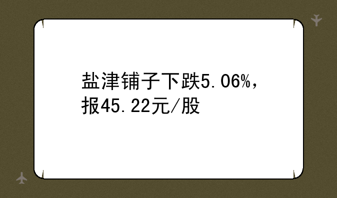 盐津铺子下跌5.06%，报45.22元/股