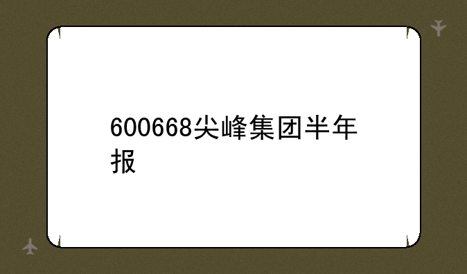 600668尖峰集团半年报