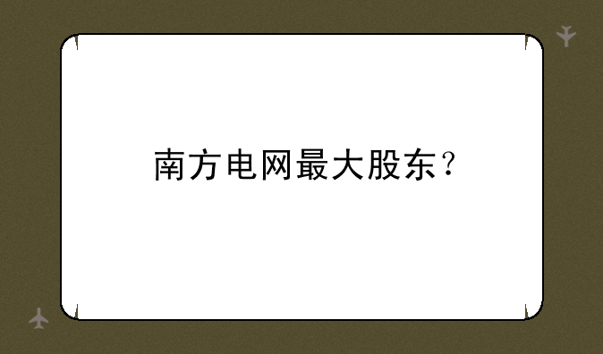 南方电网最大股东？