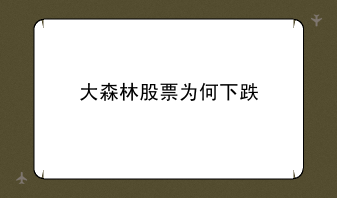 大森林股票为何下跌