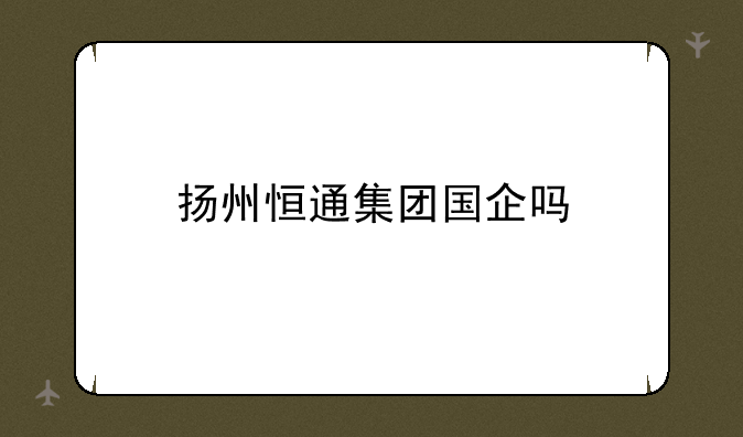 扬州恒通集团国企吗