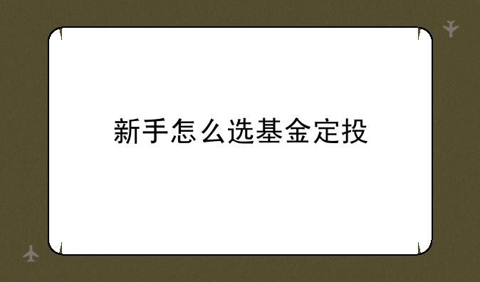 新手怎么选基金定投