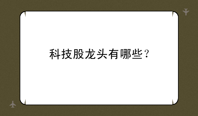 科技股龙头有哪些？