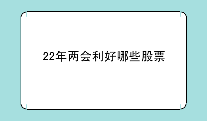 22年两会利好哪些股票