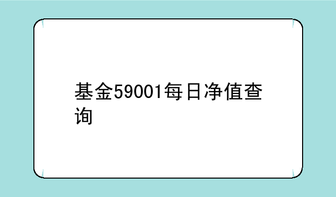 基金59001每日净值查询