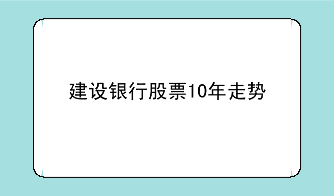 建设银行股票10年走势