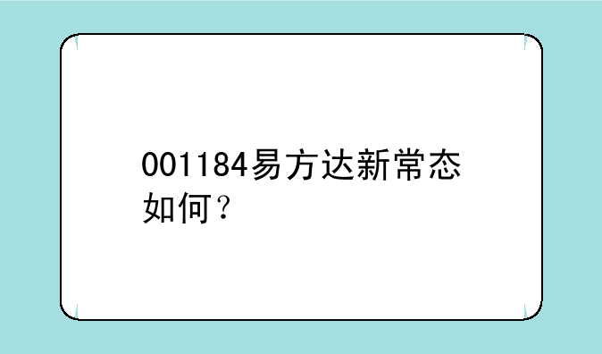 001184易方达新常态如何？