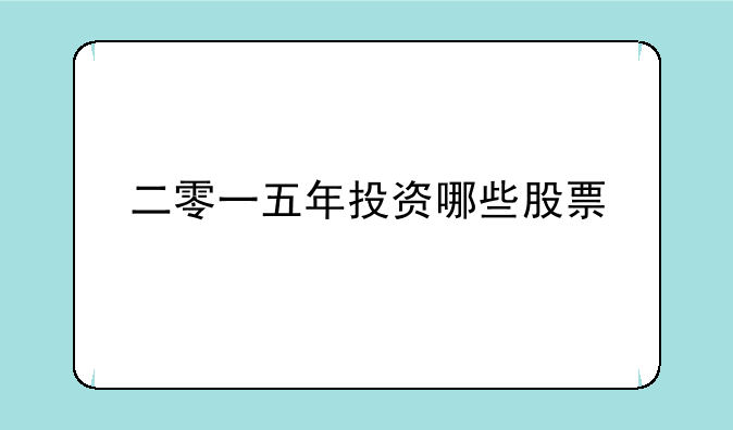 二零一五年投资哪些股票