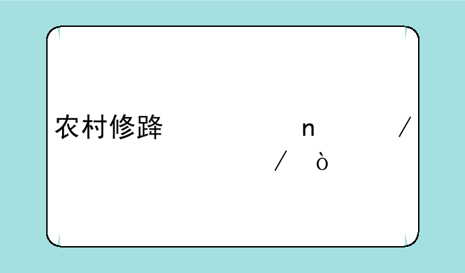 农村修路项目立项流程？