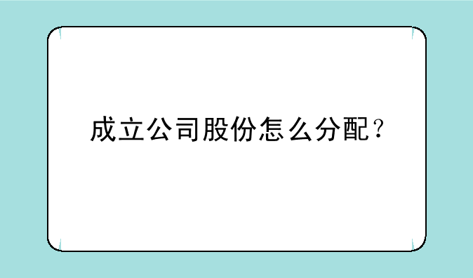 成立公司股份怎么分配？