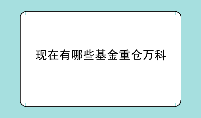 现在有哪些基金重仓万科