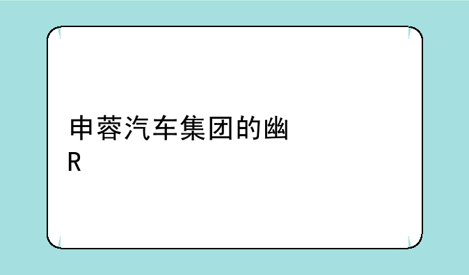 申蓉汽车集团的广汇收购