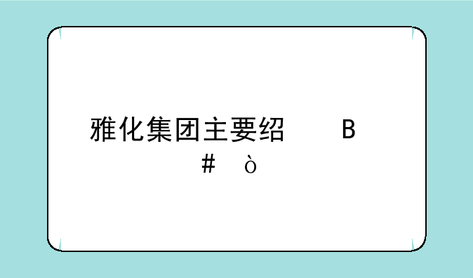 雅化集团主要经营什么？