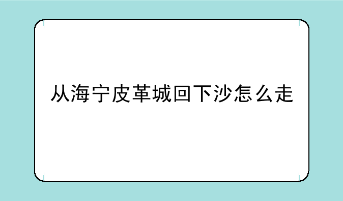 从海宁皮革城回下沙怎么走