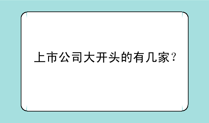 上市公司大开头的有几家？