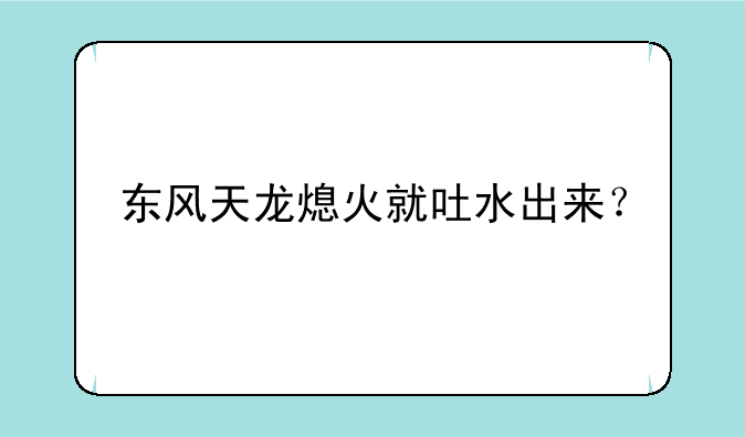 东风天龙熄火就吐水出来？