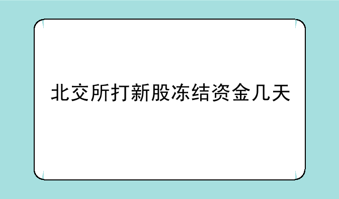 北交所打新股冻结资金几天