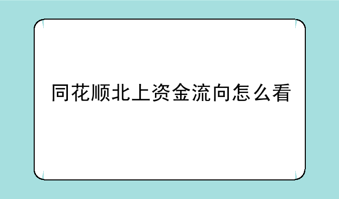 同花顺北上资金流向怎么看