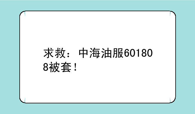 求救：中海油服601808被套！