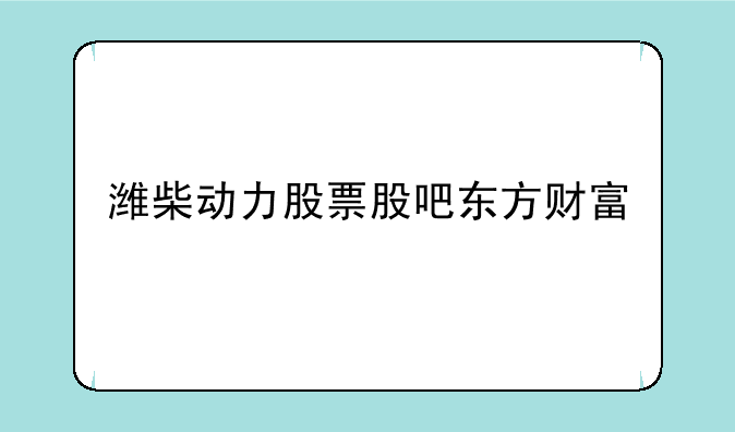 潍柴动力股票股吧东方财富