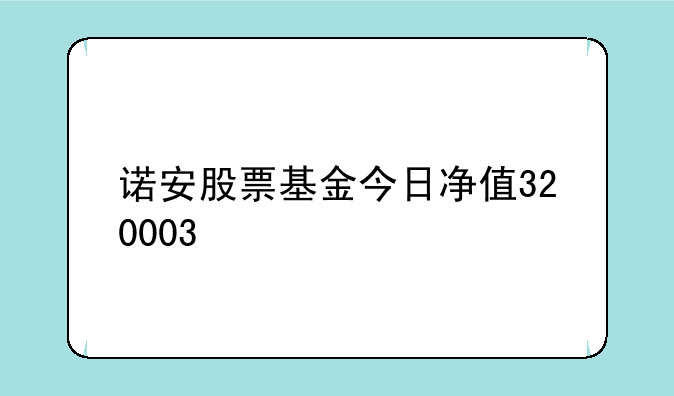 诺安股票基金今日净值320003