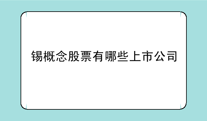 锡概念股票有哪些上市公司