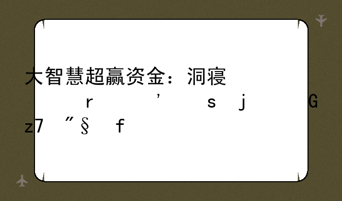 大智慧超赢资金：洞察市场脉络的金融利器