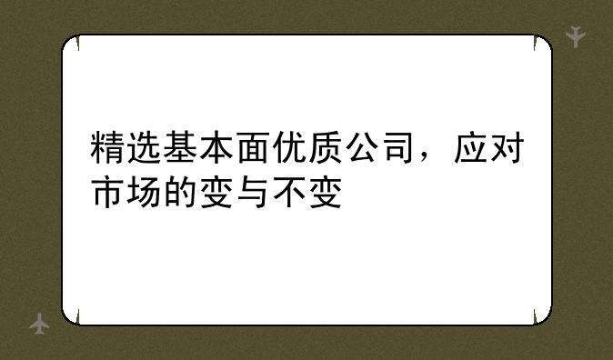 精选基本面优质公司，应对市场的变与不变