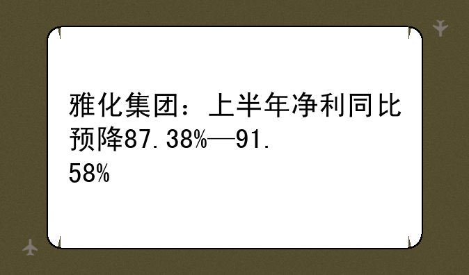 雅化集团：上半年净利同比预降87.38%—91.58%