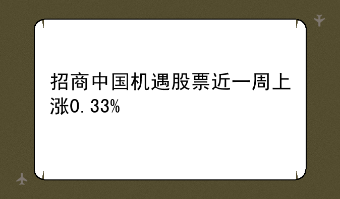 招商中国机遇股票近一周上涨0.33%