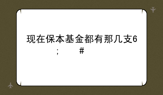 现在保本基金都有那几支?怎么购买?