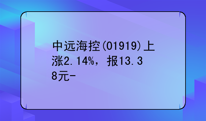 中远海控(01919)上涨2.14%，报13.38元/股