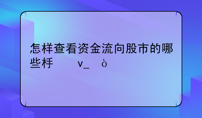 怎样查看资金流向股市的哪些板块？