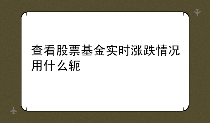 查看股票基金实时涨跌情况用什么软件