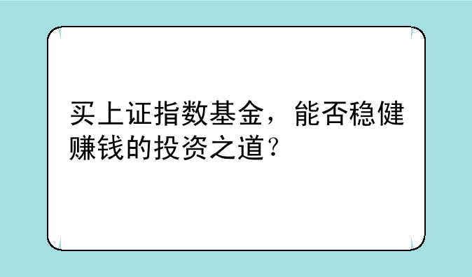 买上证指数基金，能否稳健赚钱的投资之道？