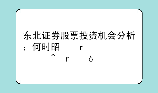 东北证券股票投资机会分析：何时是最佳买入时机？