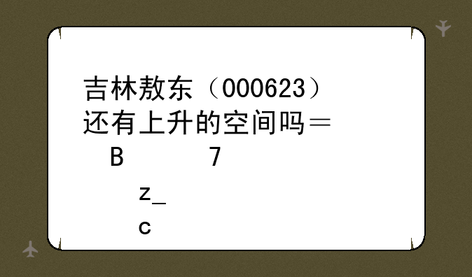 吉林敖东（000623）还有上升的空间吗？请各位股林高手指点迷津。