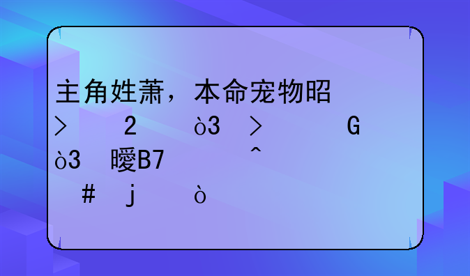 主角姓萧，本命宠物是只猫，叫黑磷，书名豪门什么的？