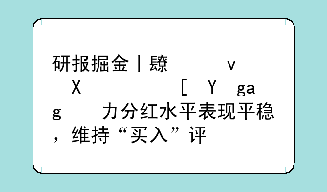 研报掘金丨长江证券：长江电力分红水平表现平稳，维持“买入”评级